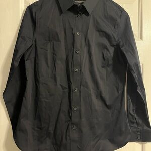 Banana Republic Women's Black Button Down Shirt Tailored Fit
